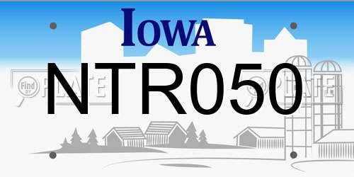 NTR050 Iowa License Plate