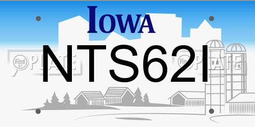NTS62I Iowa License Plate