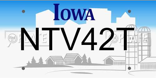 NTV42T Iowa License Plate