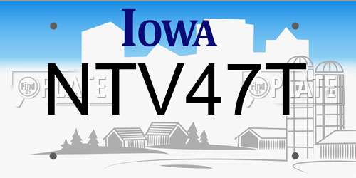NTV47T Iowa License Plate