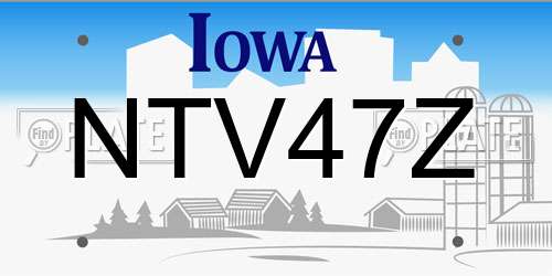 NTV47Z Iowa License Plate