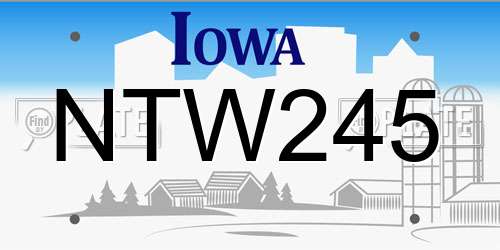 NTW245 Iowa License Plate