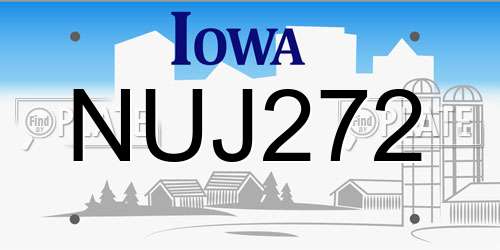NUJ272 Iowa License Plate