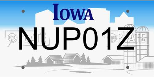 NUP01Z Iowa License Plate