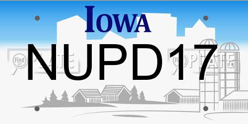 NUPD17 Iowa License Plate