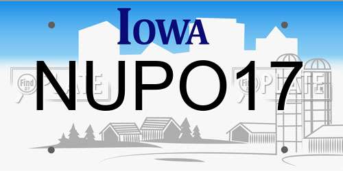 NUPO17 Iowa License Plate