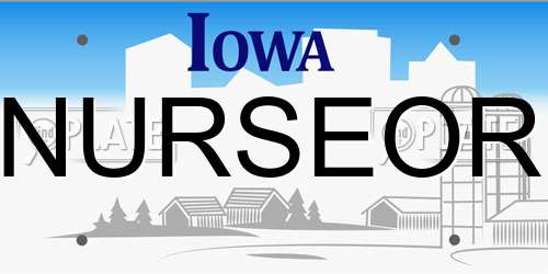 NURSEOR Iowa License Plate