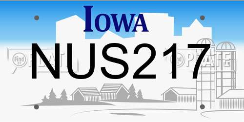 NUS217 Iowa License Plate