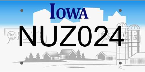 NUZ024 Iowa License Plate