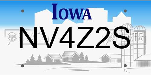NV4Z2S Iowa License Plate