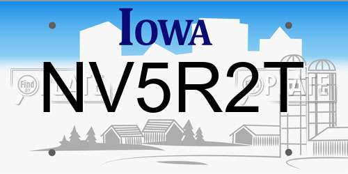 NV5R2T Iowa License Plate