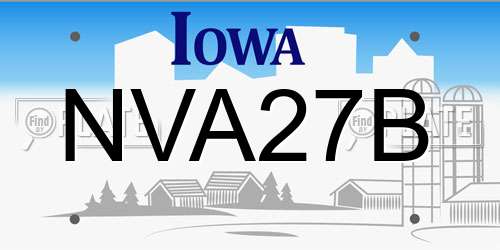 NVA27B Iowa License Plate