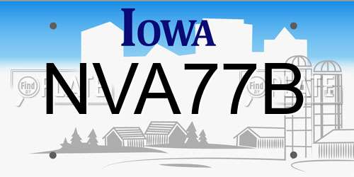 NVA77B Iowa License Plate