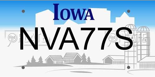 NVA77S Iowa License Plate