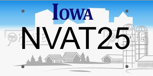 NVAT25 Iowa License Plate