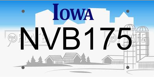 NVB175 Iowa License Plate