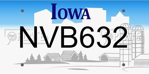 NVB632 Iowa License Plate