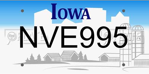 NVE995 Iowa License Plate