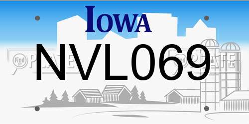 NVL069 Iowa License Plate