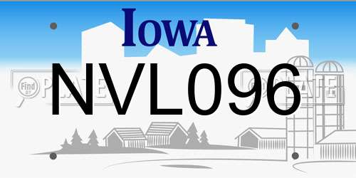 NVL096 Iowa License Plate