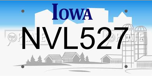 NVL527 Iowa License Plate