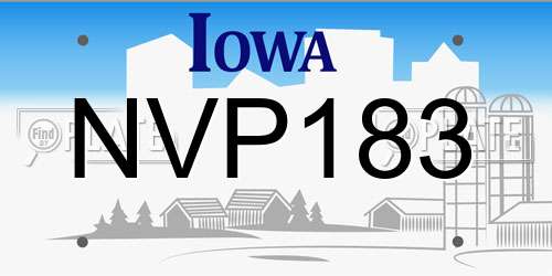 NVP183 Iowa License Plate