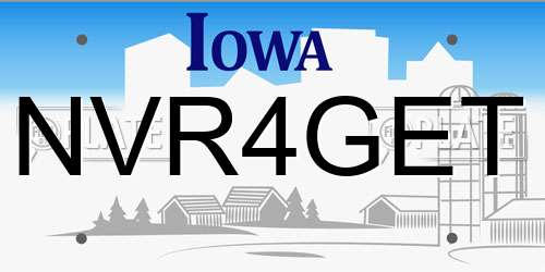 NVR4GET Iowa License Plate