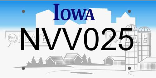 NVV025 Iowa License Plate