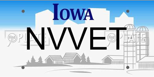 NVVET Iowa License Plate