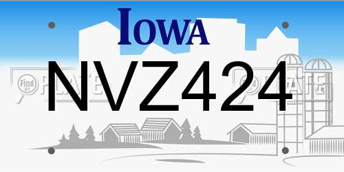 NVZ424 Iowa License Plate