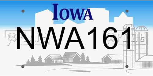 NWA161 Iowa License Plate