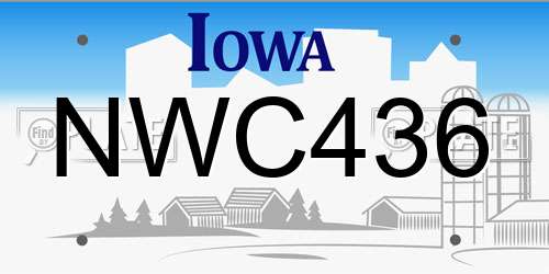 NWC436 Iowa License Plate