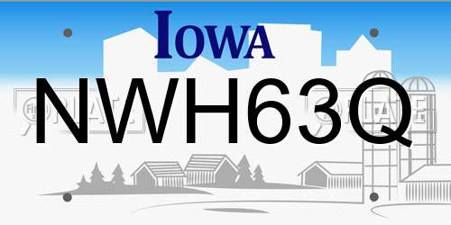 NWH63Q Iowa License Plate