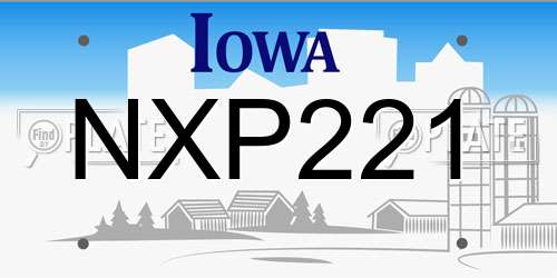 NXP221 Iowa License Plate