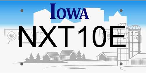 NXT10E Iowa License Plate