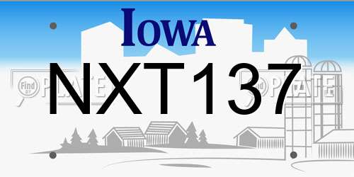 NXT137 Iowa License Plate