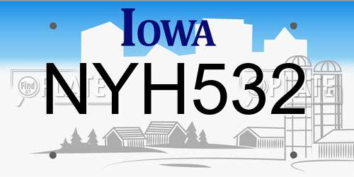 NYH532 Iowa License Plate