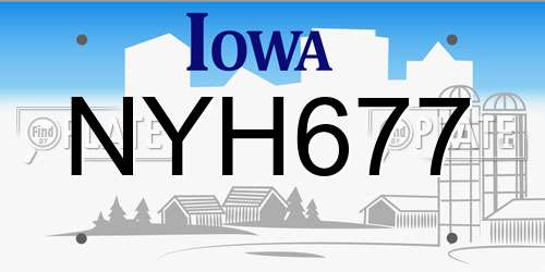 NYH677 Iowa License Plate