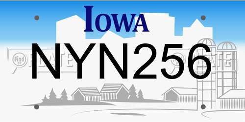 NYN256 Iowa License Plate