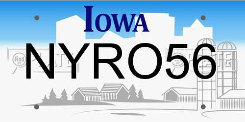 NYRO56 Iowa License Plate