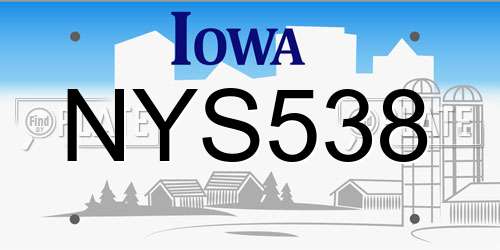 NYS538 Iowa License Plate