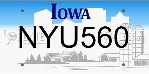 NYU560 Iowa License Plate
