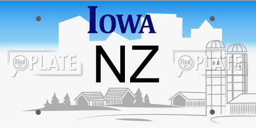 NZ Iowa License Plate