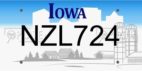NZL724 Iowa License Plate