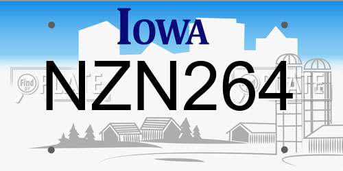NZN264 Iowa License Plate