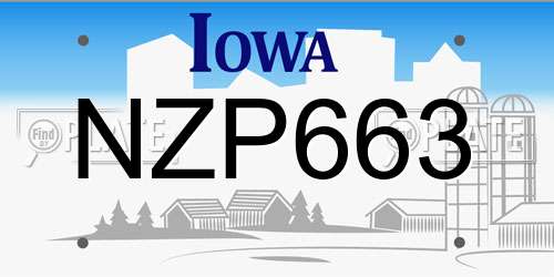 NZP663 Iowa License Plate