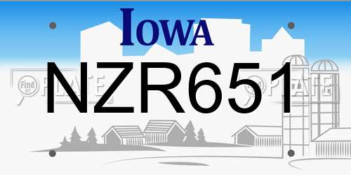 NZR651 Iowa License Plate