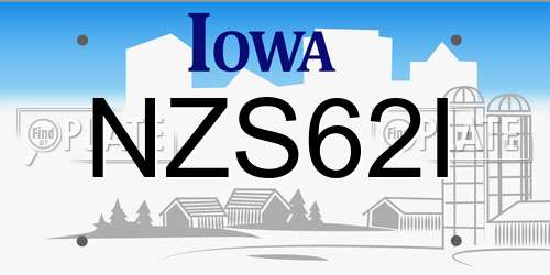 NZS62I Iowa License Plate