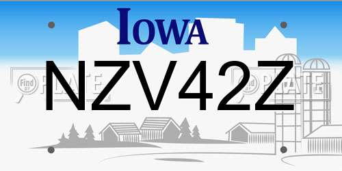 NZV42Z Iowa License Plate