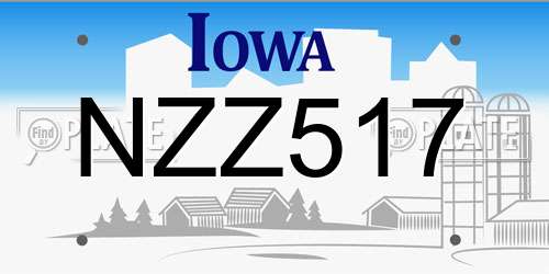 NZZ517 Iowa License Plate